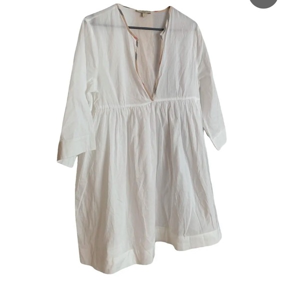 Burberry Other - Burberry Small White V-Neck Tunic Dress swim coverup